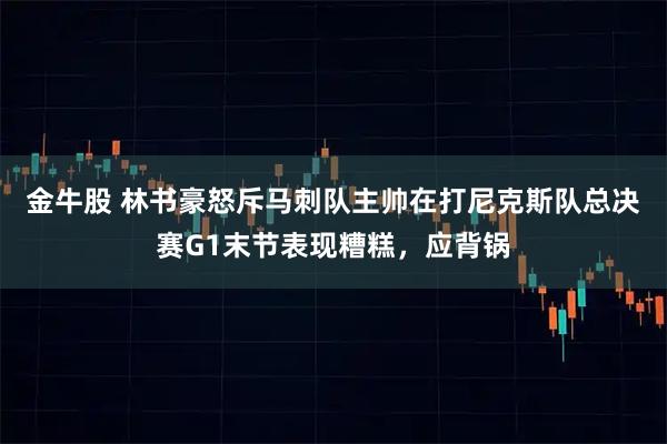金牛股 林书豪怒斥马刺队主帅在打尼克斯队总决赛G1末节表现糟糕，应背锅